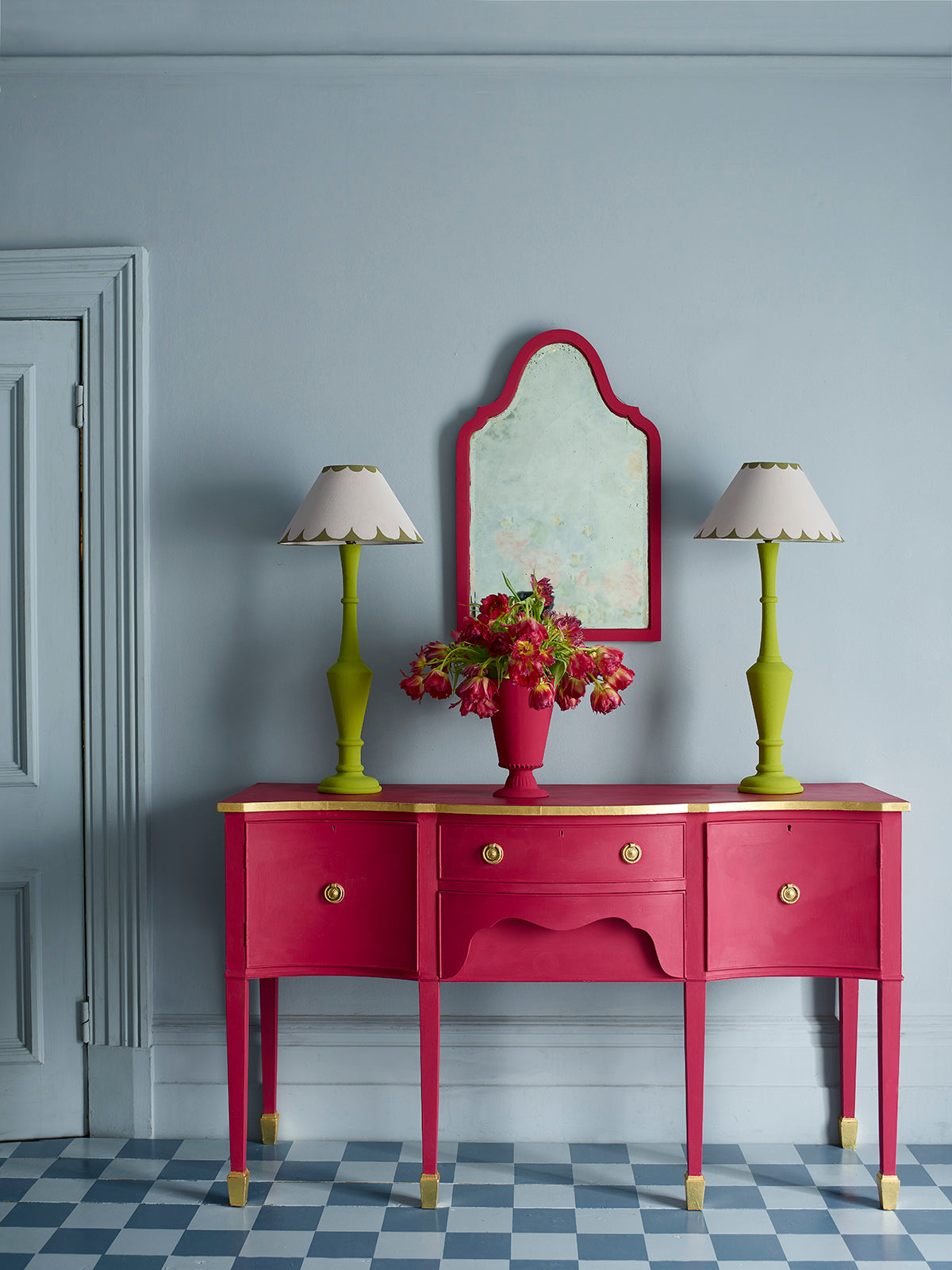 Capri pink chalk paint painted furniture annie sloan dressing table chair Robins nest vintage sydney buy online interior design decor upcycling