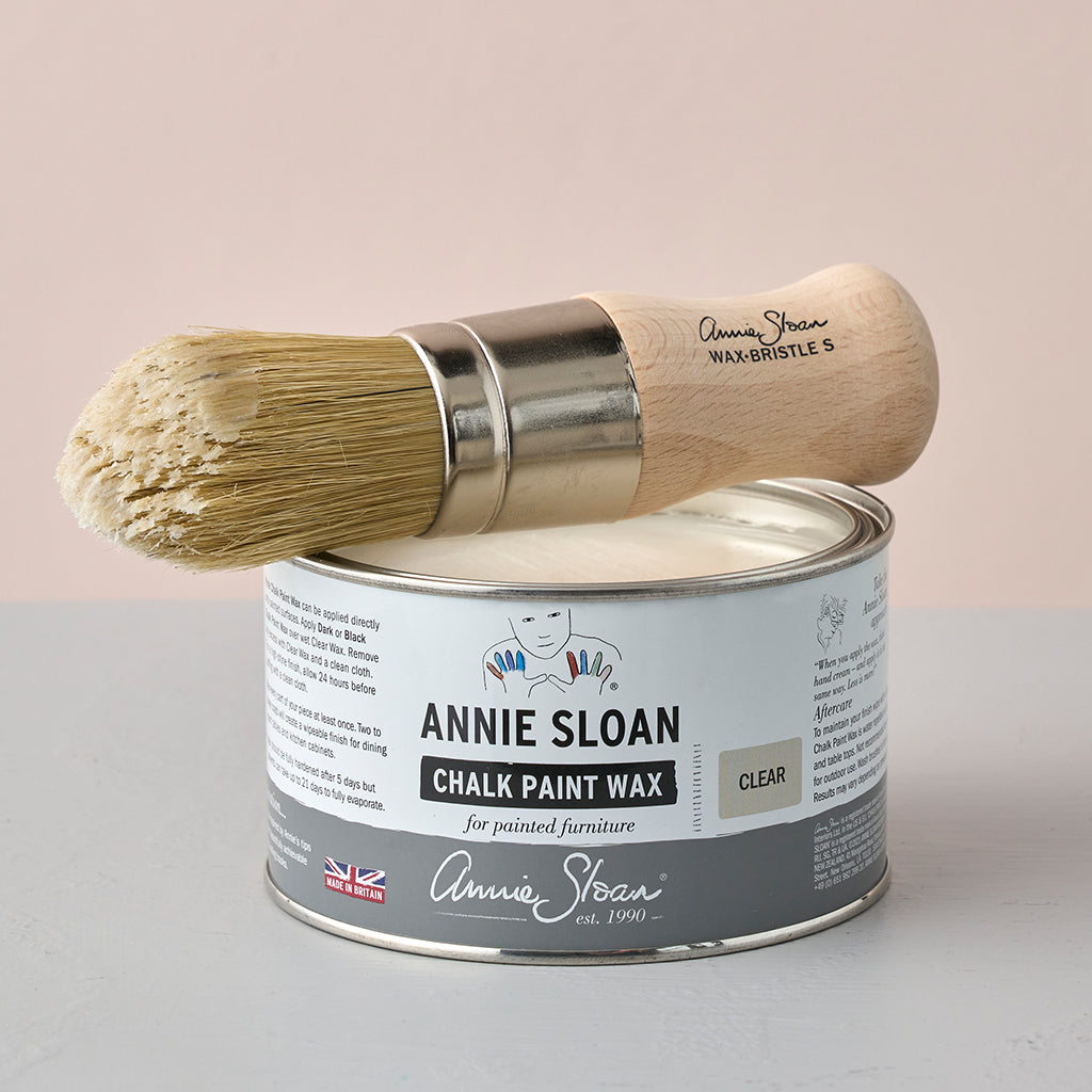 Clear wax Annie Sloan chalk paint upcycling interior design decor paletteandpatina.net