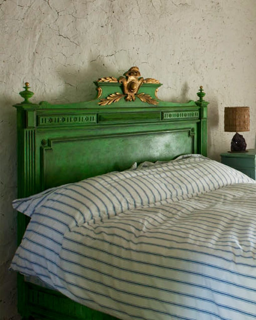 Antibes green and dark wax chalk paint painted furniture annie sloan chair Robinsnestvintage sydney buy online