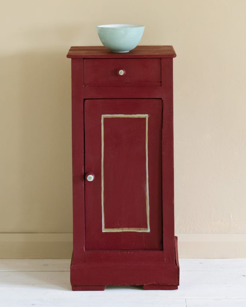 Burgundy side table chalk paint painted furniture annie sloan chair Robins nest vintage sydney buy online interior design decor