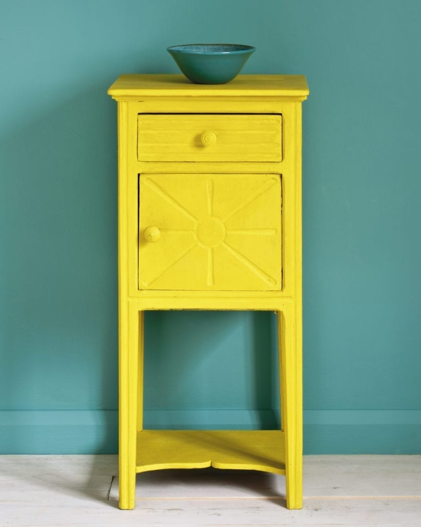 English Yellow chalk paint painted furniture side table annie sloan chair Robinsnestvintage sydney buy online