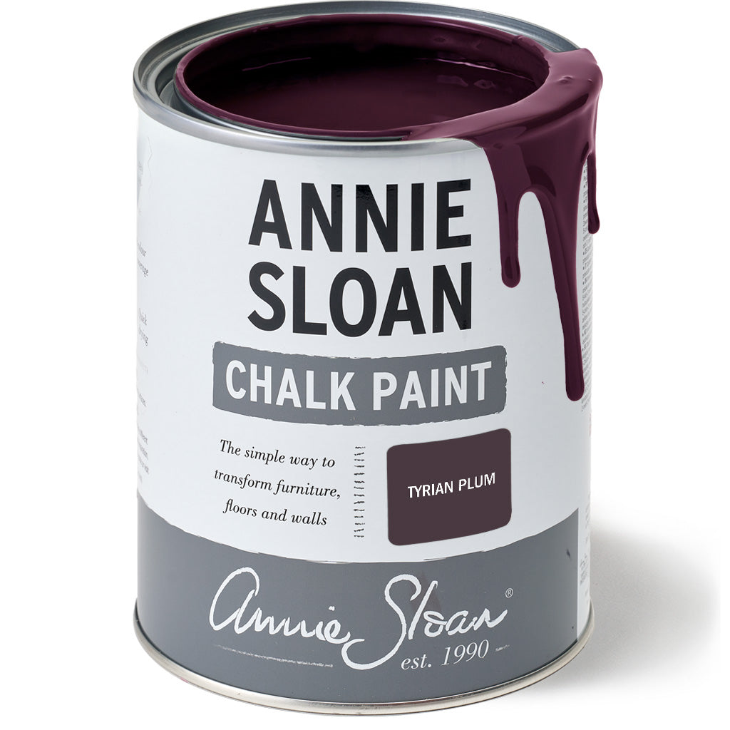 Can of Annie Sloan Chalk Paint in Tyrian Plum shop online at palette and patina